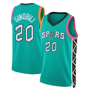Adidas NBA San Antonio Spurs Jersey #20 Manu Ginobili sz M white brown  LIMITED