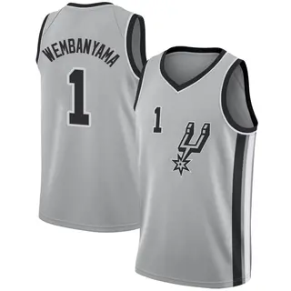 Men's Victor Wembanyama San Antonio Spurs Nike Swingman Silver Jersey - Statement Edition