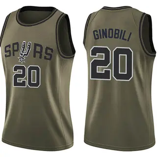 San Antonio Spurs Men's Mitchell and Ness #20 Manu Ginobili Road