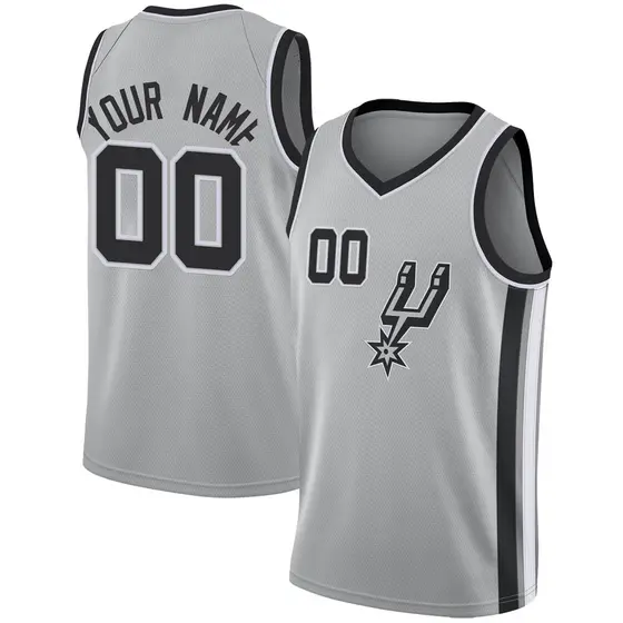 Youth Custom San Antonio Spurs Nike Swingman Silver Jersey - Statement ...