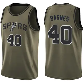 Youth Harrison Barnes San Antonio Spurs Nike Swingman Green Salute to Service Jersey