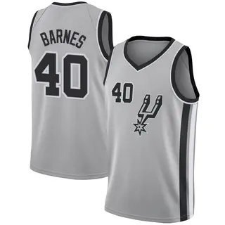 Youth Harrison Barnes San Antonio Spurs Nike Swingman Silver Jersey - Statement Edition